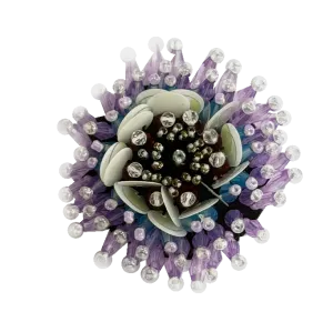 Sahi London - Pop Art Purple Flower Brooch