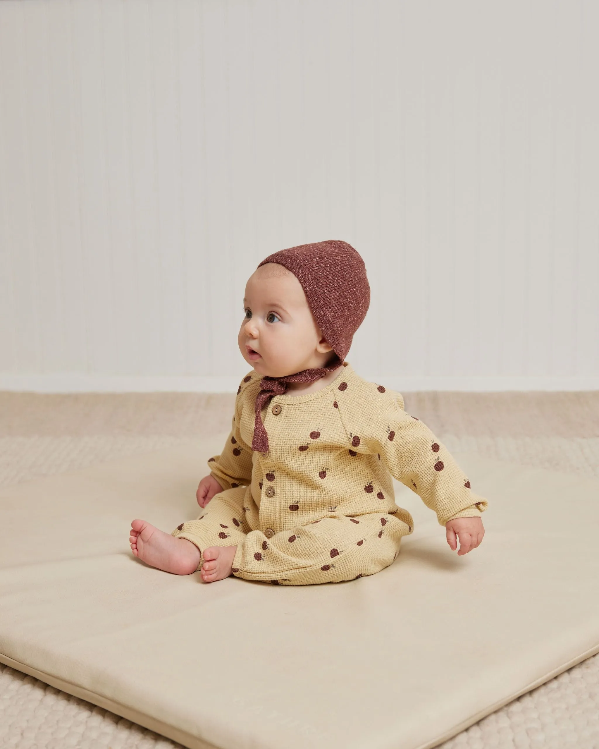 SALE - QUINCY MAE KNIT BONNET || HEATHERED PLUM