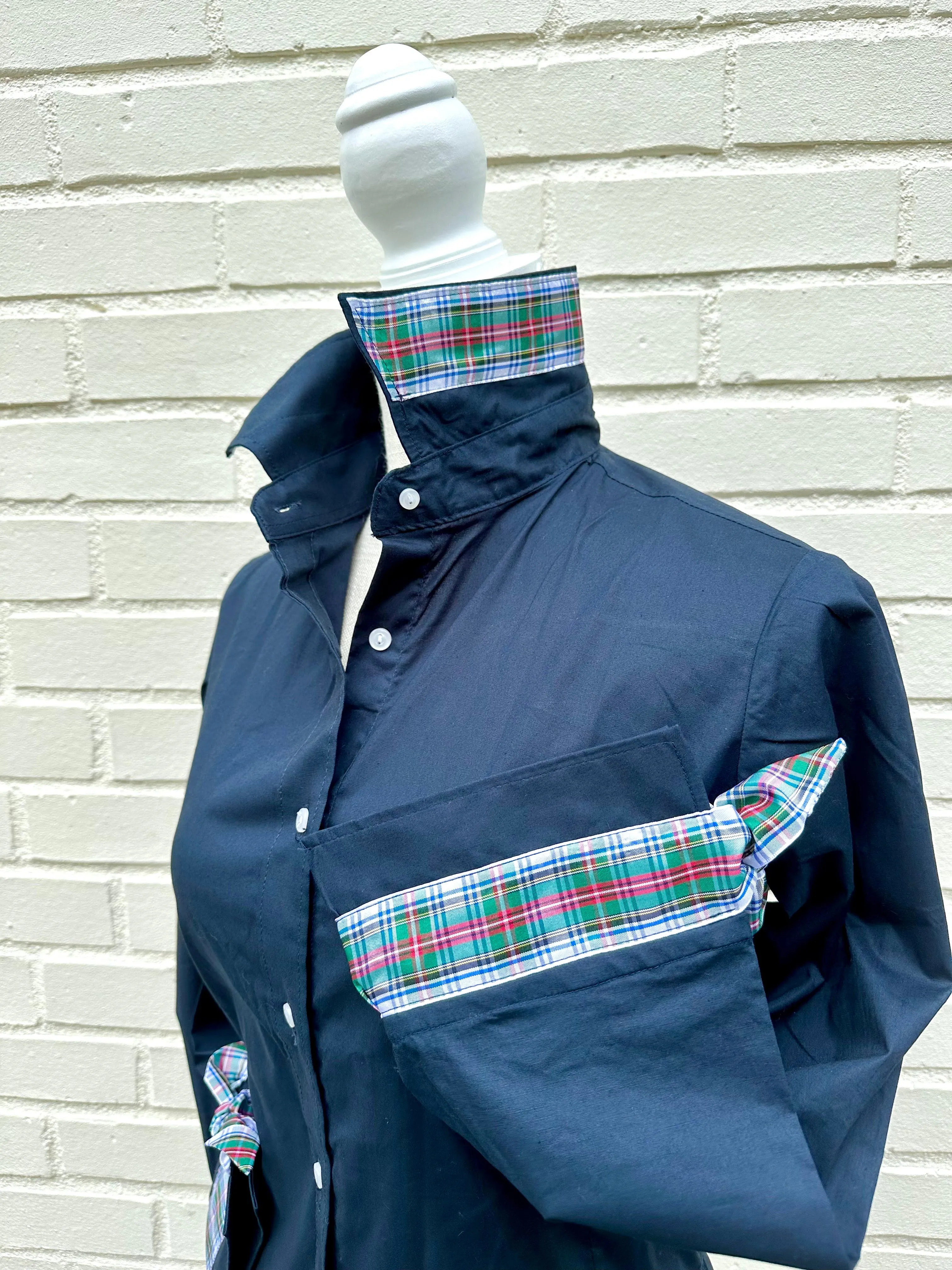 SALE - S & XL ONLY Ann 3/4 Sleeve Ribbon Tie Shirt (Ann16) *FINAL SALE*