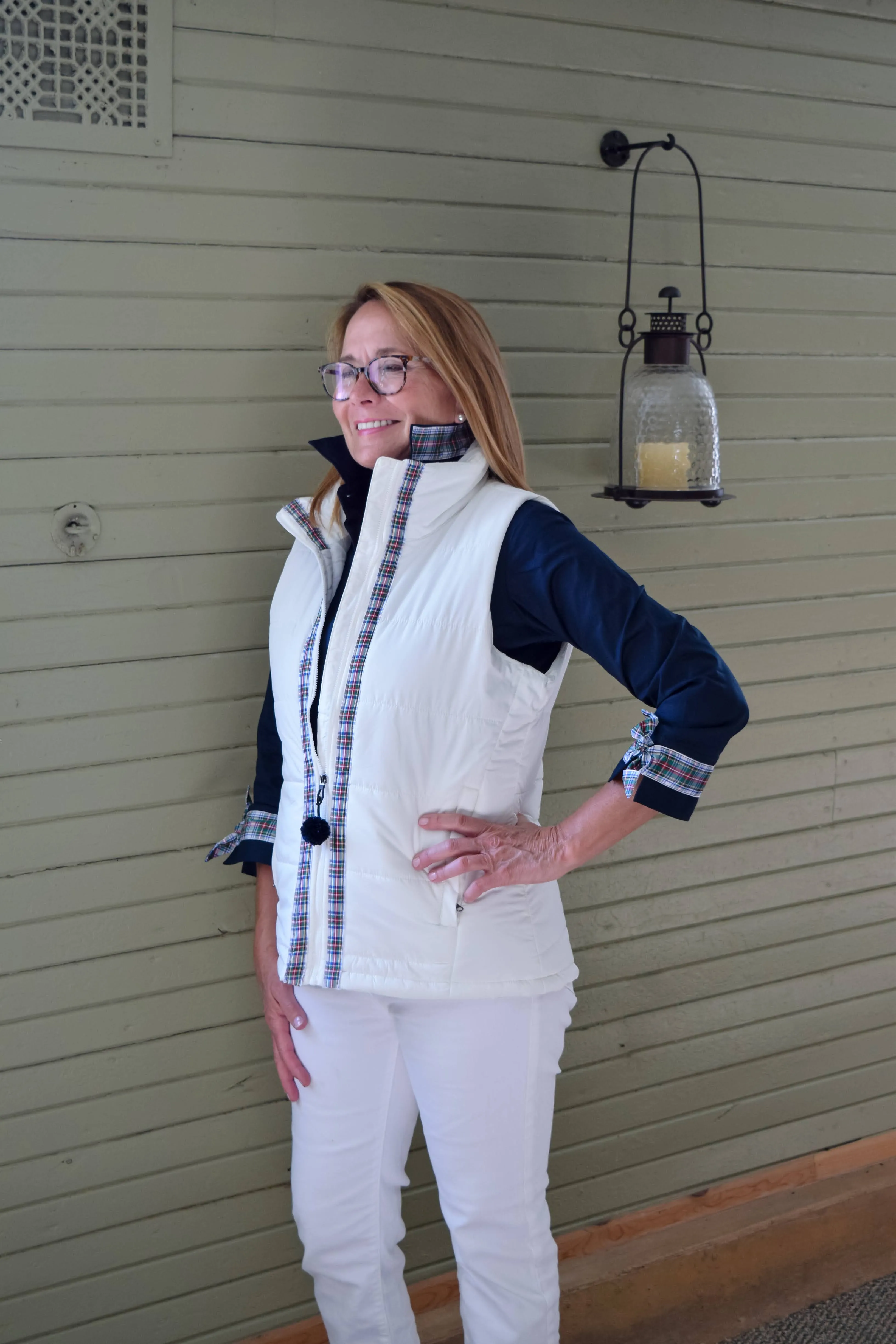 SALE - S & XL ONLY Ann 3/4 Sleeve Ribbon Tie Shirt (Ann16) *FINAL SALE*