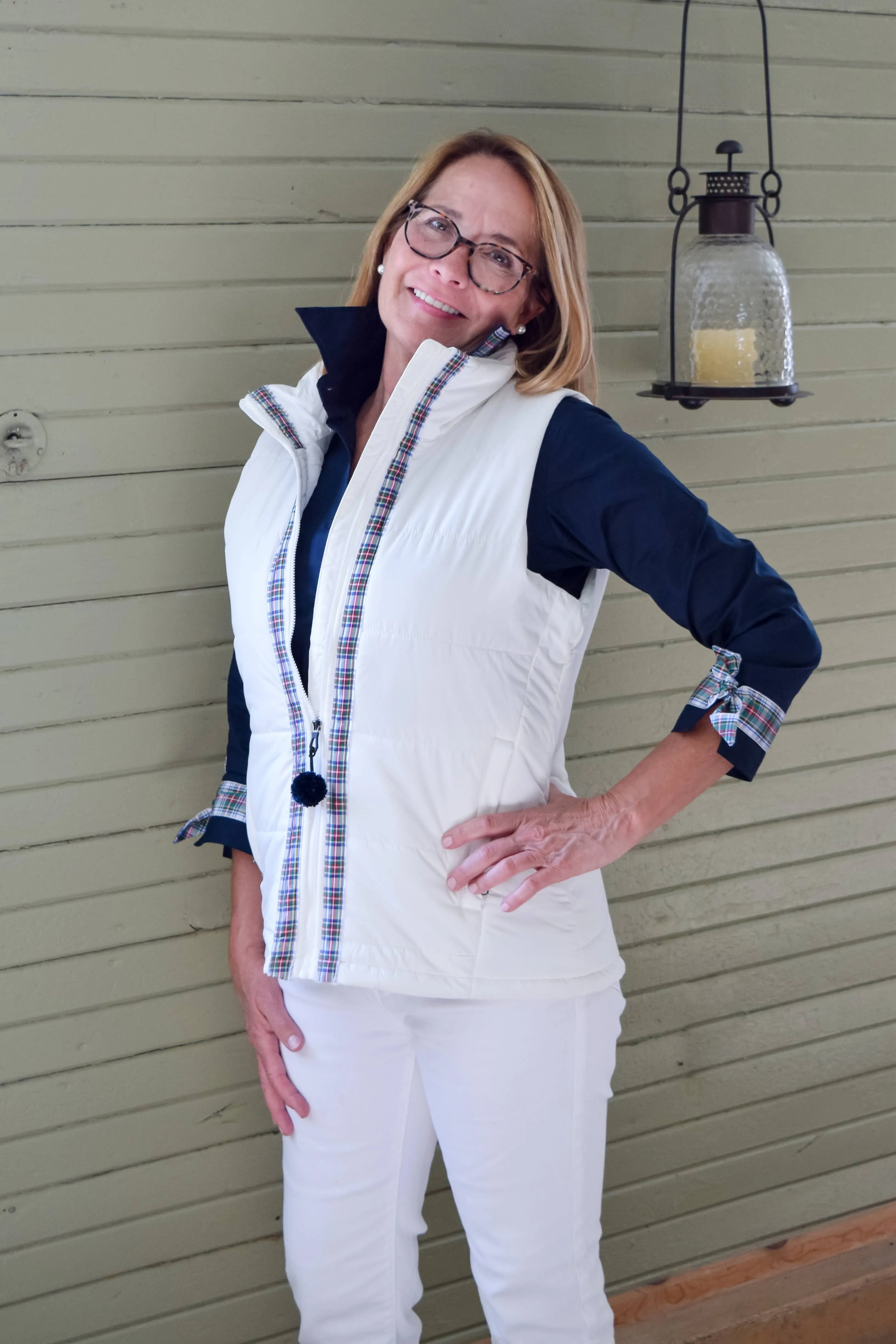 SALE - S & XL ONLY Ann 3/4 Sleeve Ribbon Tie Shirt (Ann16) *FINAL SALE*