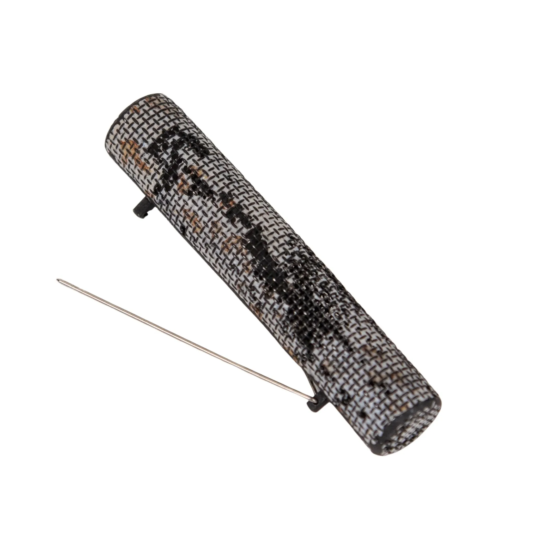 Sandra Salaices Cylinder Brooch with Rust Speckles