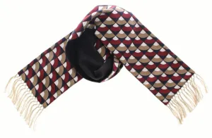 Scarf Men's Blue Red Beige Pattern Cashmere