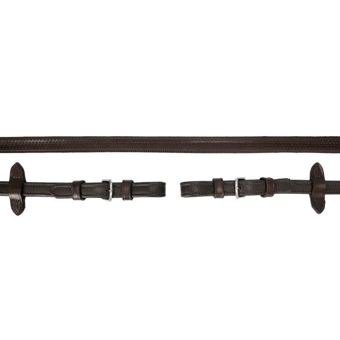 Schockemohle Durasoft Rubber Reins Dark Brown & Silver