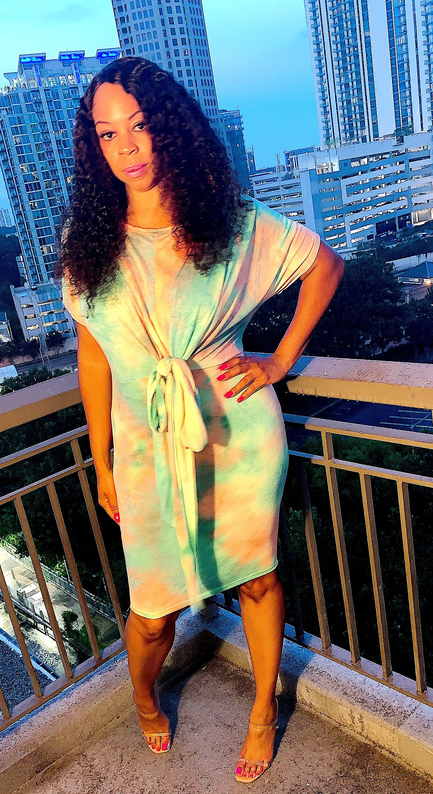 Sherbet Swirl TieDye Multi Color Waist Belt Dress ‼️