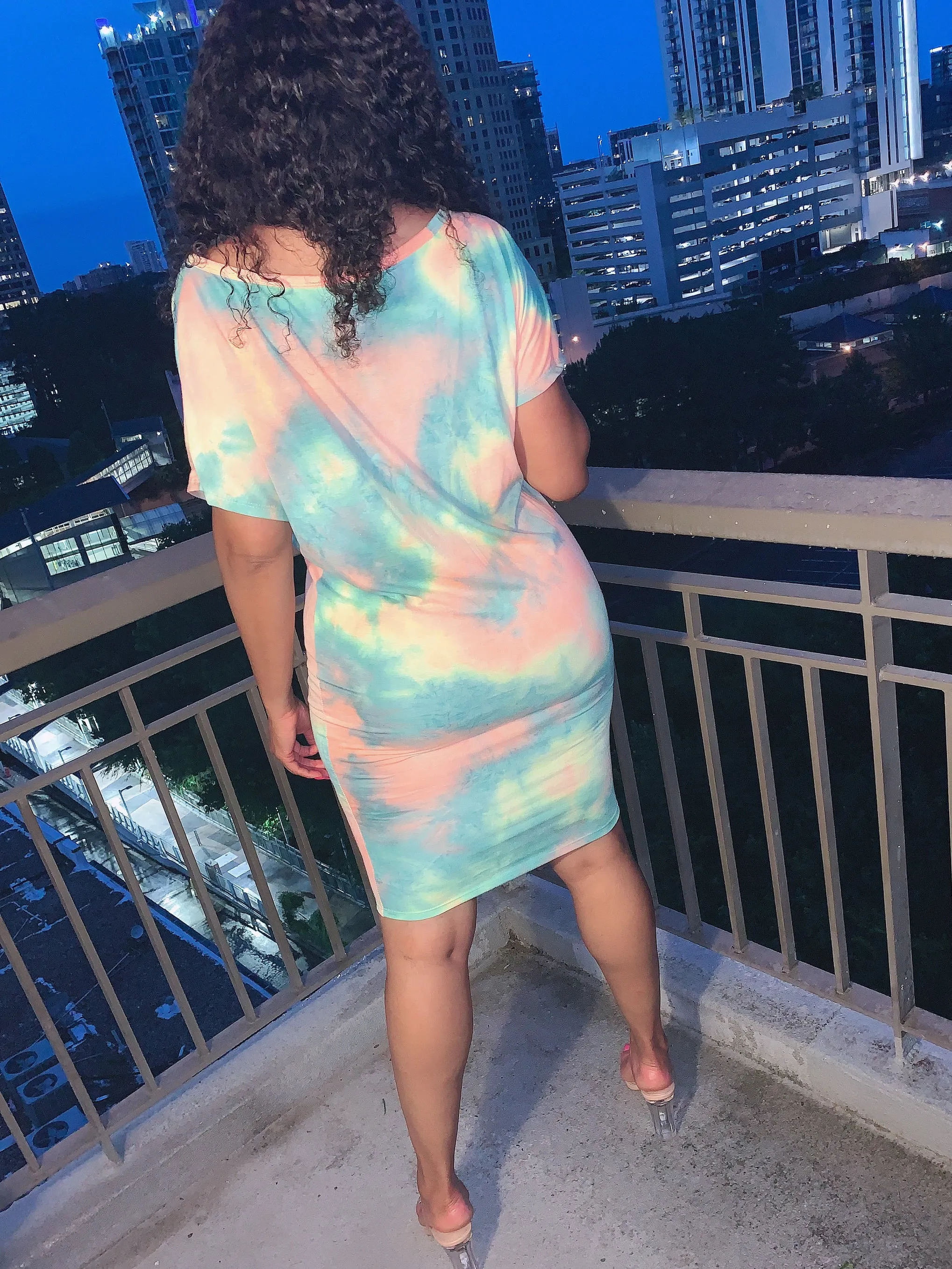 Sherbet Swirl TieDye Multi Color Waist Belt Dress ‼️