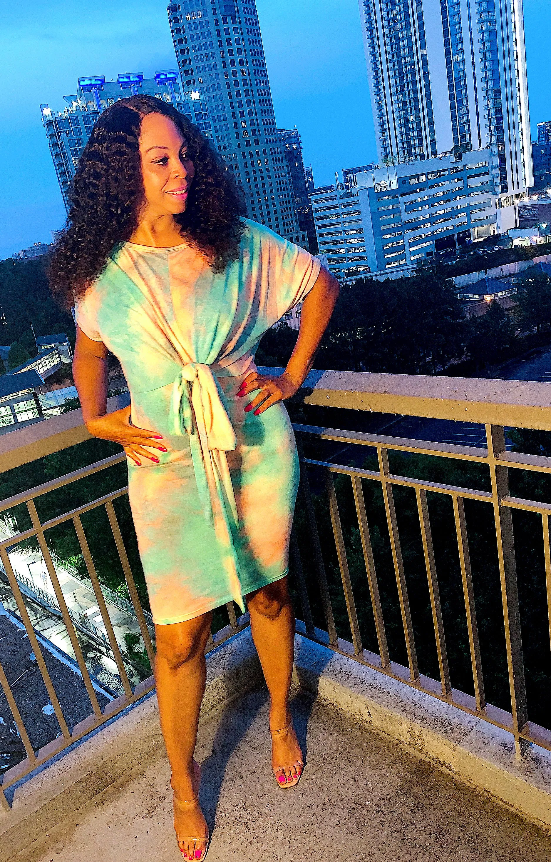 Sherbet Swirl TieDye Multi Color Waist Belt Dress ‼️