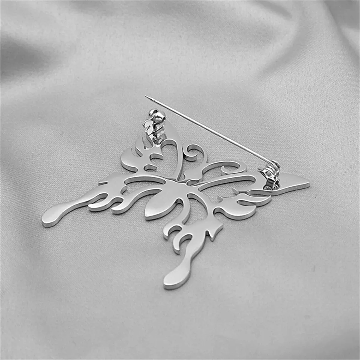 Silver-Plated Butterfly Brooch