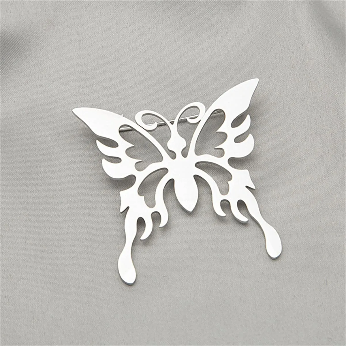 Silver-Plated Butterfly Brooch