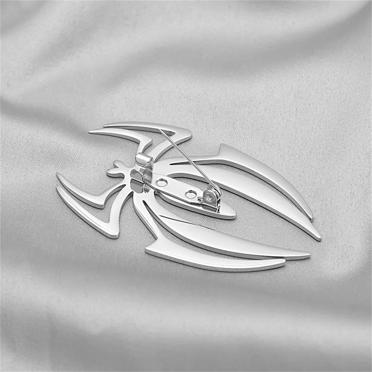 Silver-Plated Spider Brooch