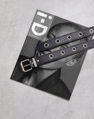 Single Eyelet Grommet Belt in PU Leather Black