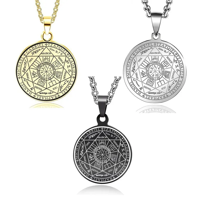 SISSLIA Fashion Casual Hip Hop Chains For Men Stainless Steel Round Pendant For Necklace Jewelry