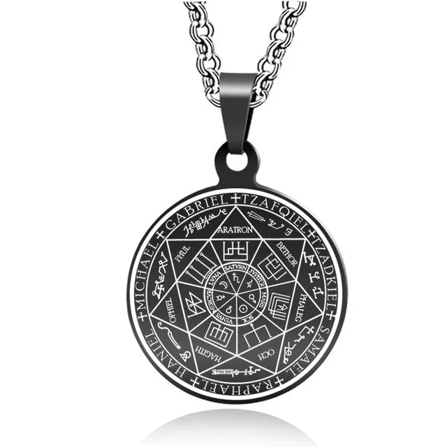 SISSLIA Fashion Casual Hip Hop Chains For Men Stainless Steel Round Pendant For Necklace Jewelry