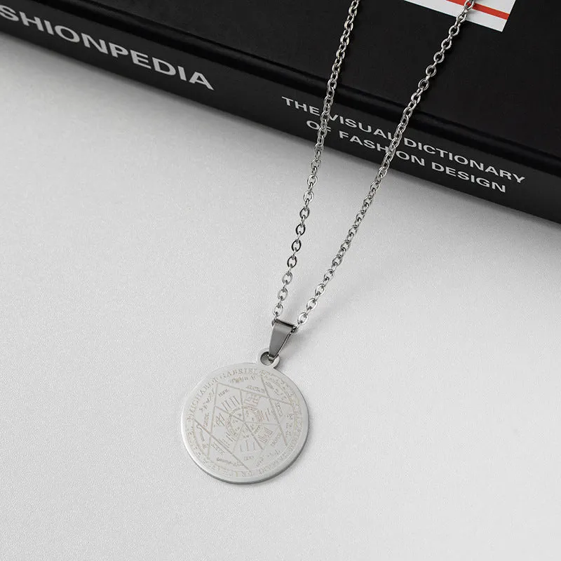 SISSLIA Fashion Casual Hip Hop Chains For Men Stainless Steel Round Pendant For Necklace Jewelry