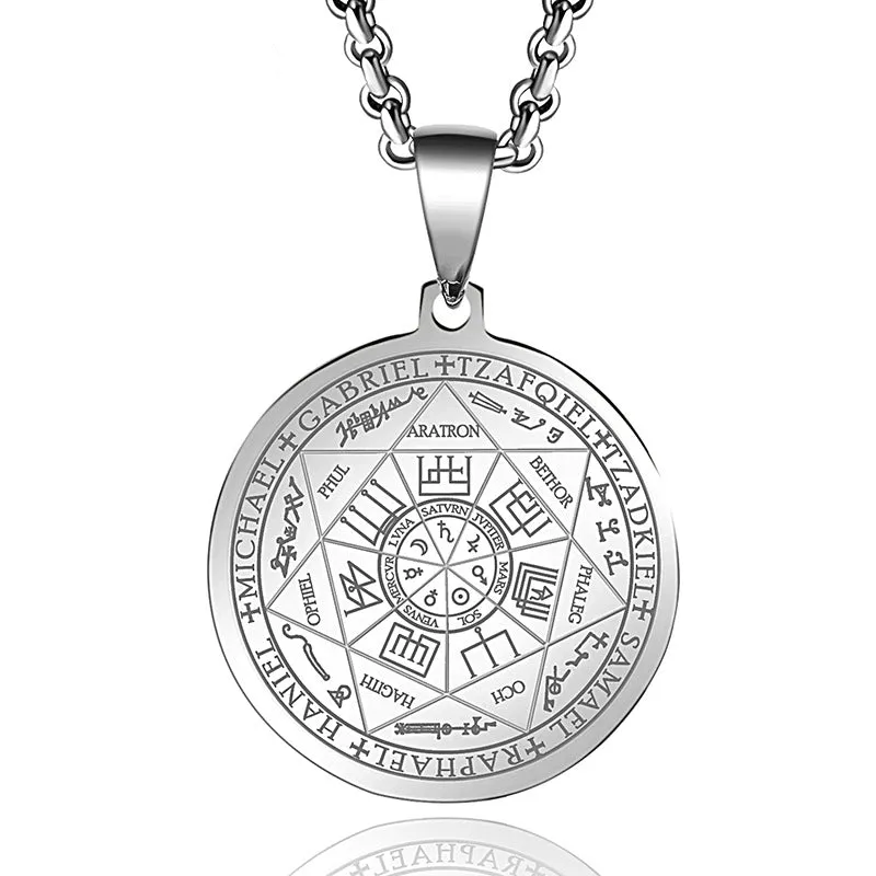 SISSLIA Fashion Casual Hip Hop Chains For Men Stainless Steel Round Pendant For Necklace Jewelry
