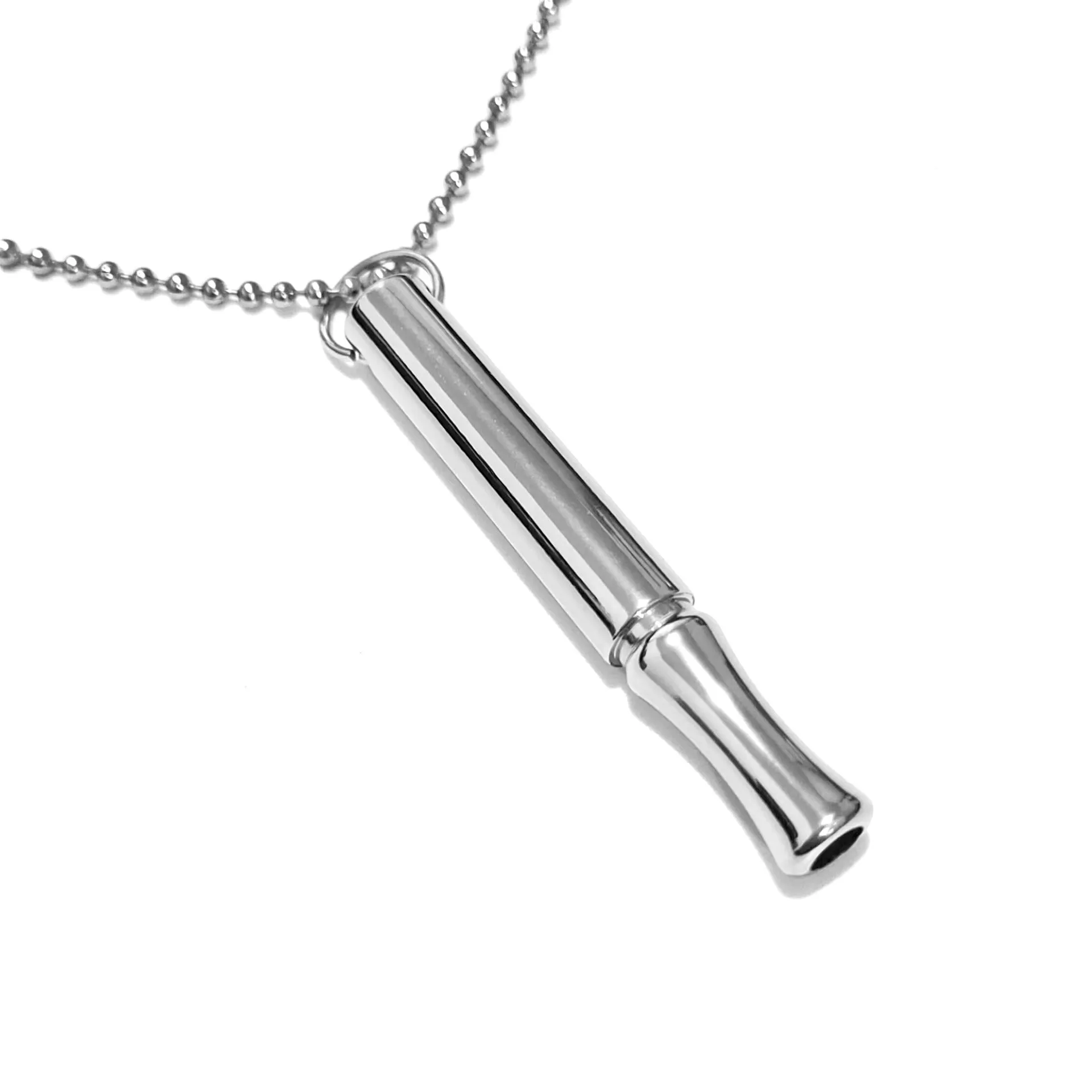 Sisslia Personality Hot Selling Stainless Steel Meditation Whistle Necklace Breathing Decompression Whistle Pendant Necklace