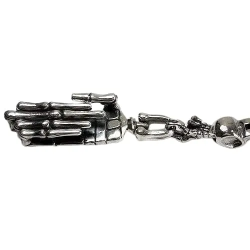 Skeleton Hand Skull Sterling Silver Men's Key Chain