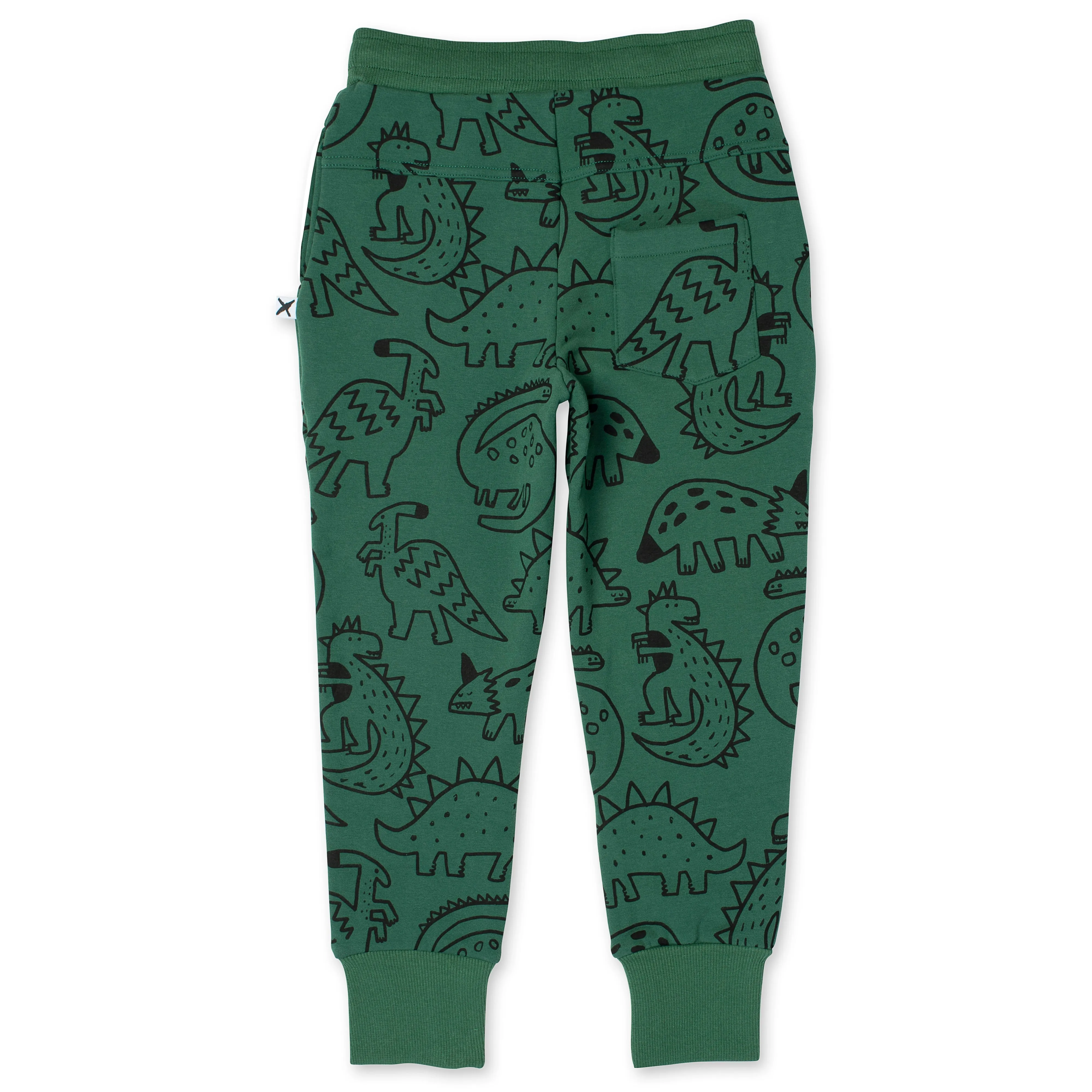 Sketched Dinos Furry Trackies - Kelly Green