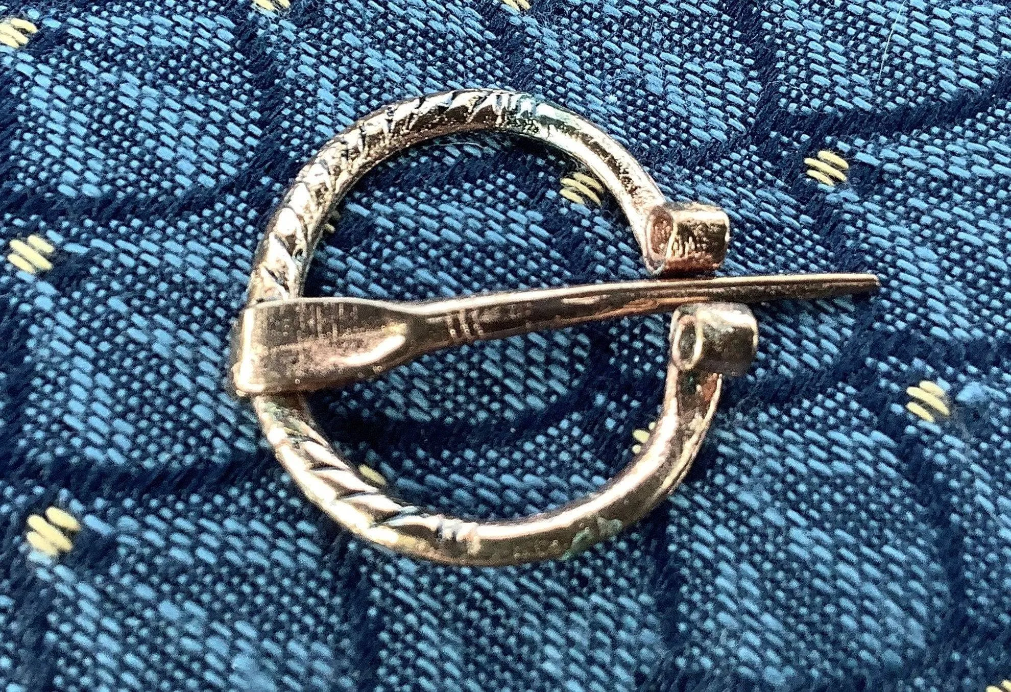 Small Penannular Medieval Brooch in Brass and Copper