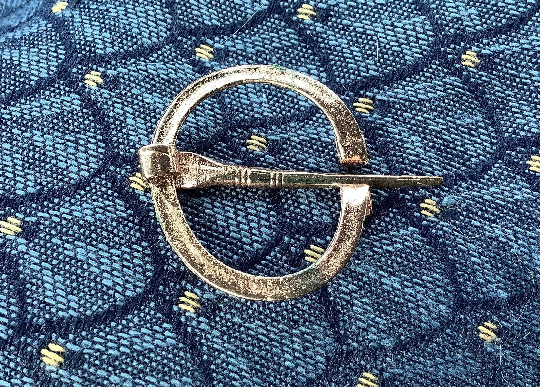 Small Penannular Medieval Brooch in Brass and Copper