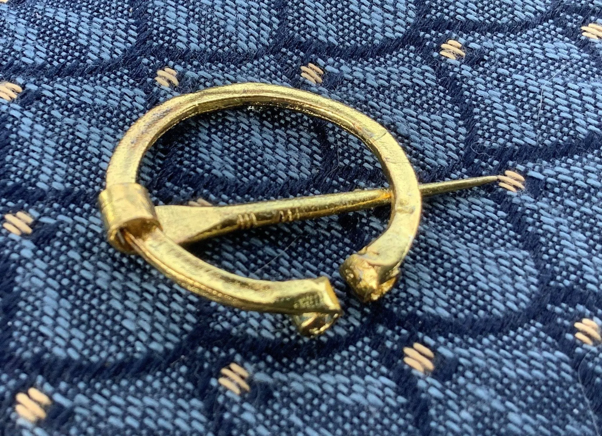 Small Penannular Medieval Brooch in Brass and Copper