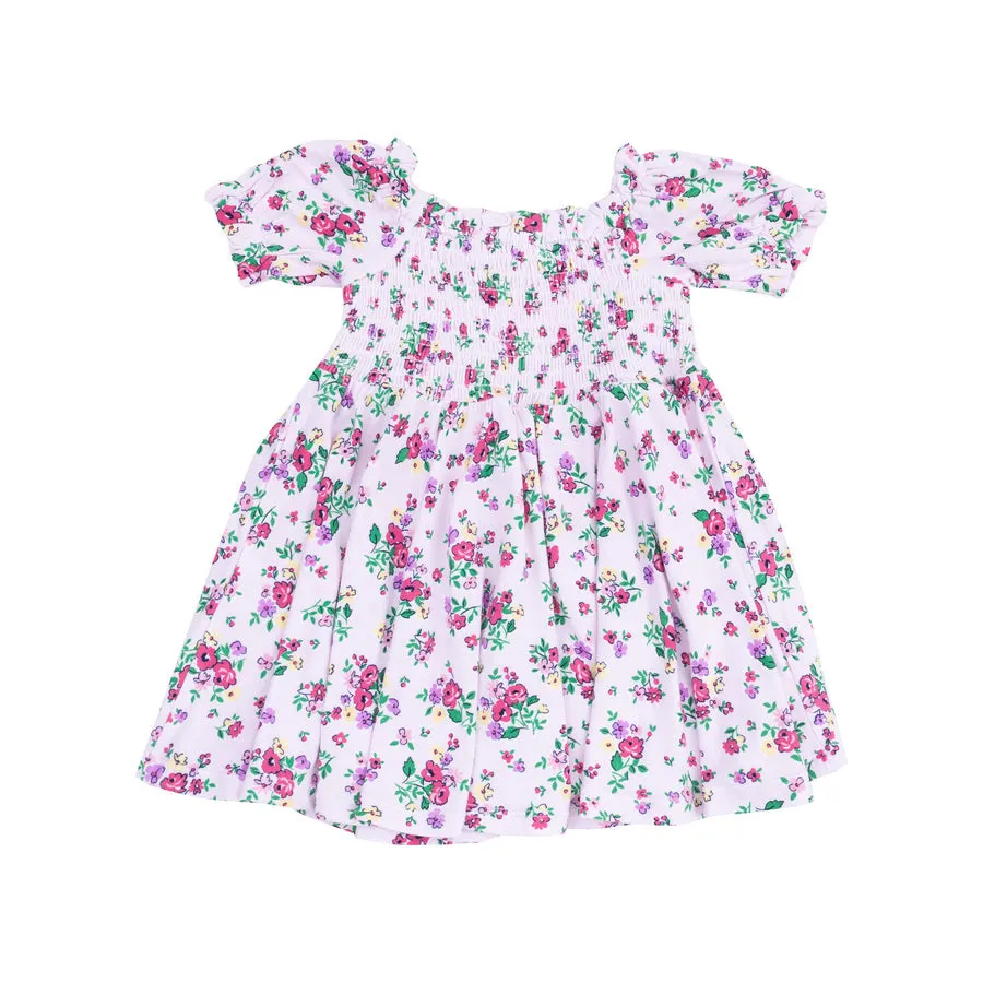 Smocked Puff Sleeve Dress | Preppy Roses