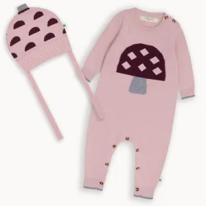 Sorrel & Pippin Set - Dusty Pink Playsuit & Hat Set