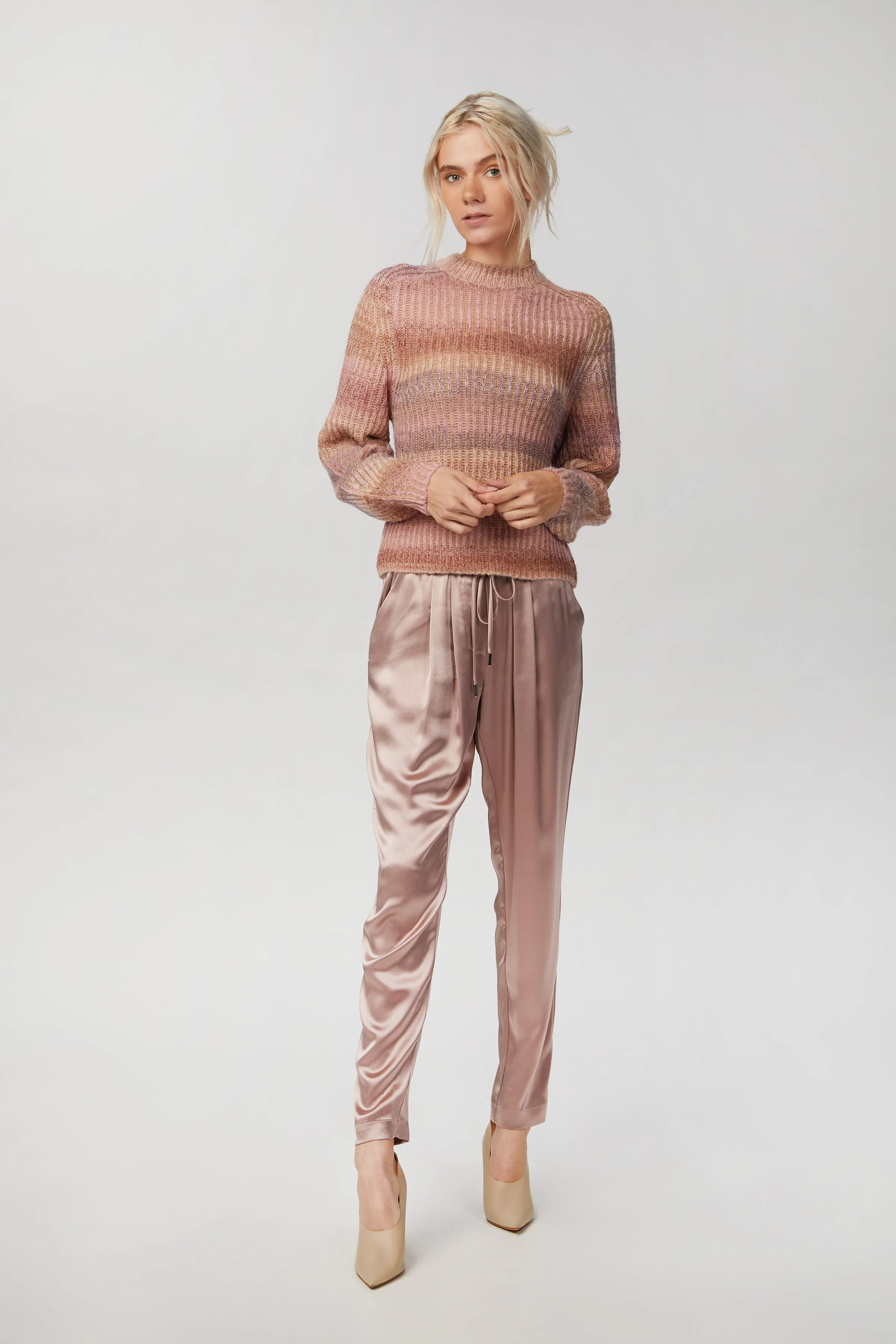 SPACE-DYE WOOL-BLEND CREWNECK SWEATER