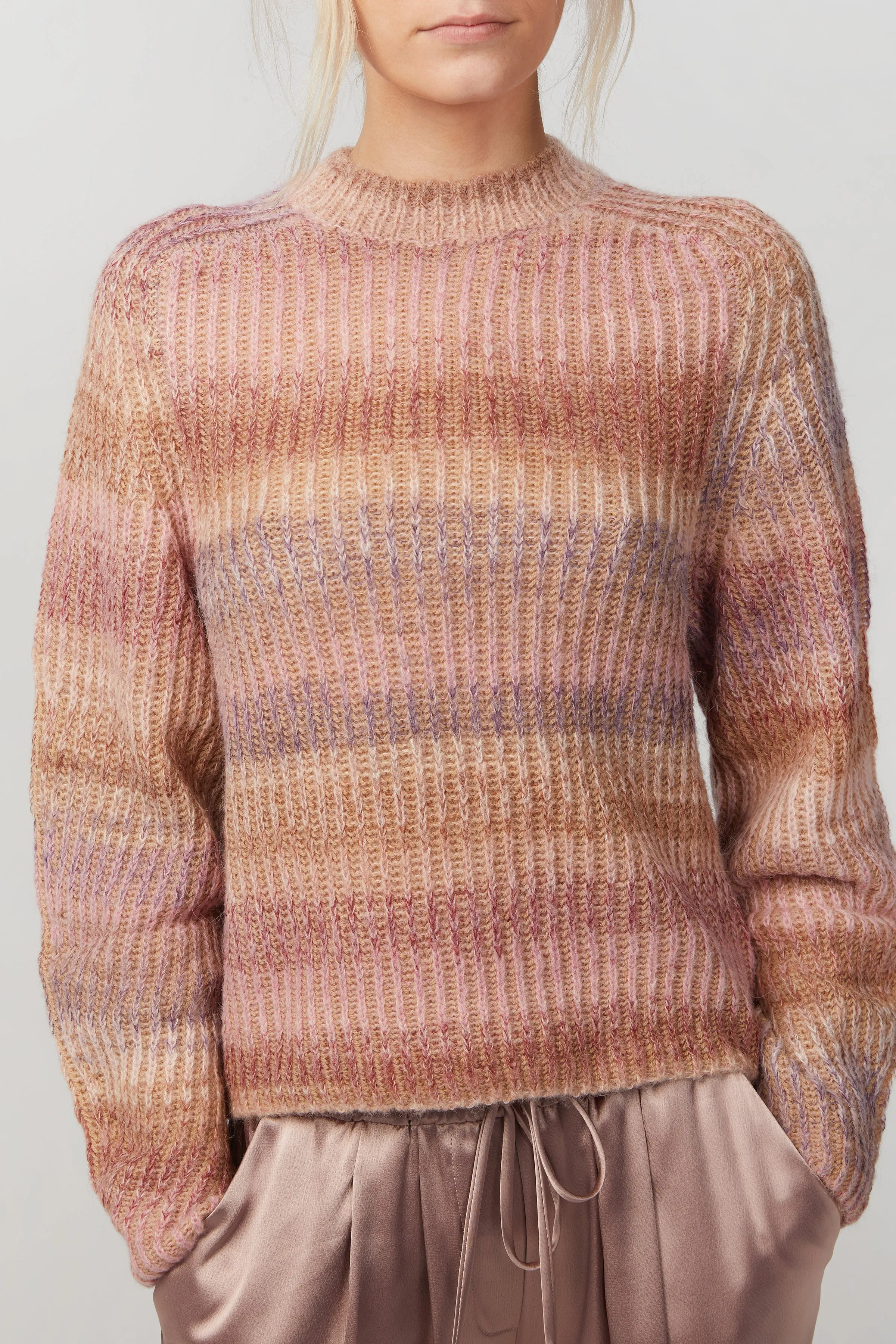 SPACE-DYE WOOL-BLEND CREWNECK SWEATER