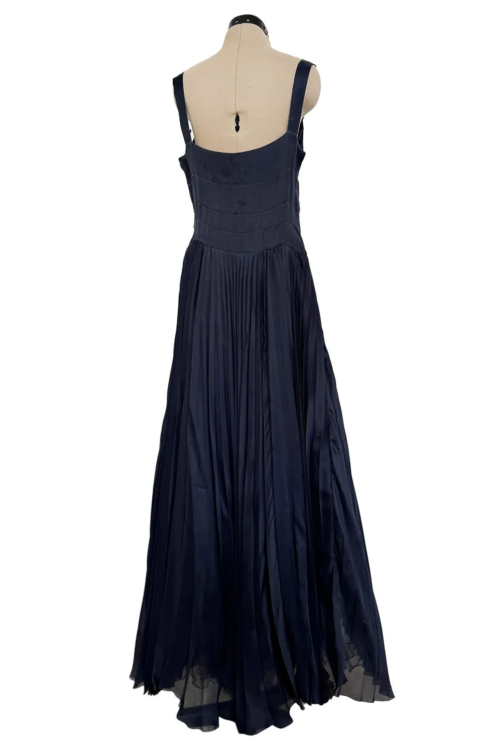 Spring 2000 Chanel by Karl Lagerfeld Haute Couture Runway Blue Organza Silk Dress & Jacket
