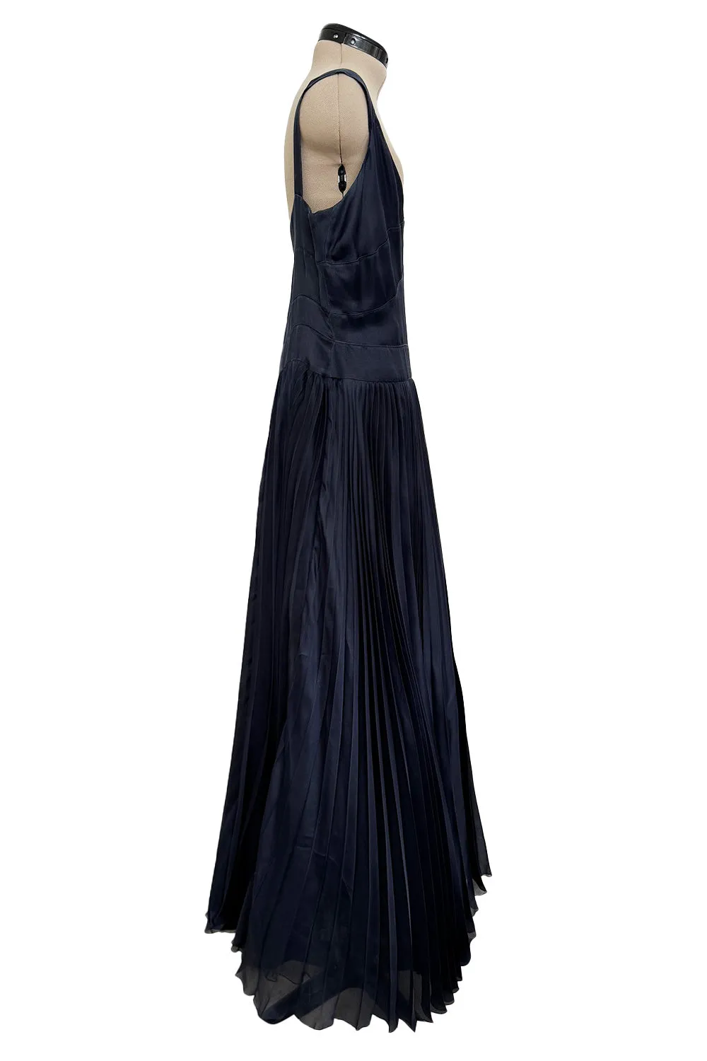 Spring 2000 Chanel by Karl Lagerfeld Haute Couture Runway Blue Organza Silk Dress & Jacket