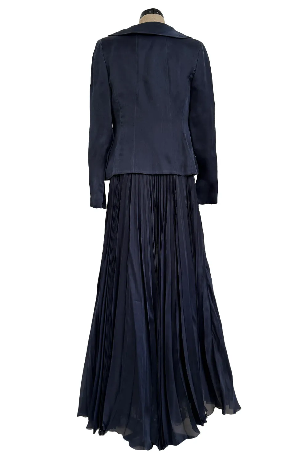 Spring 2000 Chanel by Karl Lagerfeld Haute Couture Runway Blue Organza Silk Dress & Jacket