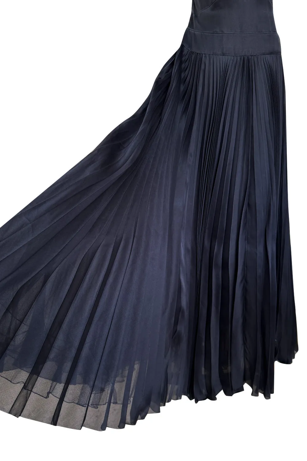 Spring 2000 Chanel by Karl Lagerfeld Haute Couture Runway Blue Organza Silk Dress & Jacket