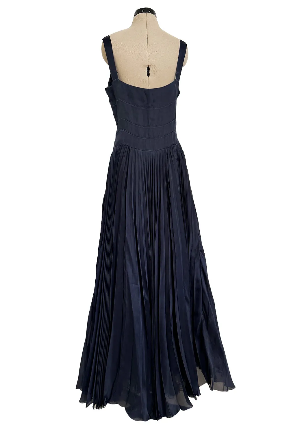 Spring 2000 Chanel by Karl Lagerfeld Haute Couture Runway Blue Organza Silk Dress & Jacket