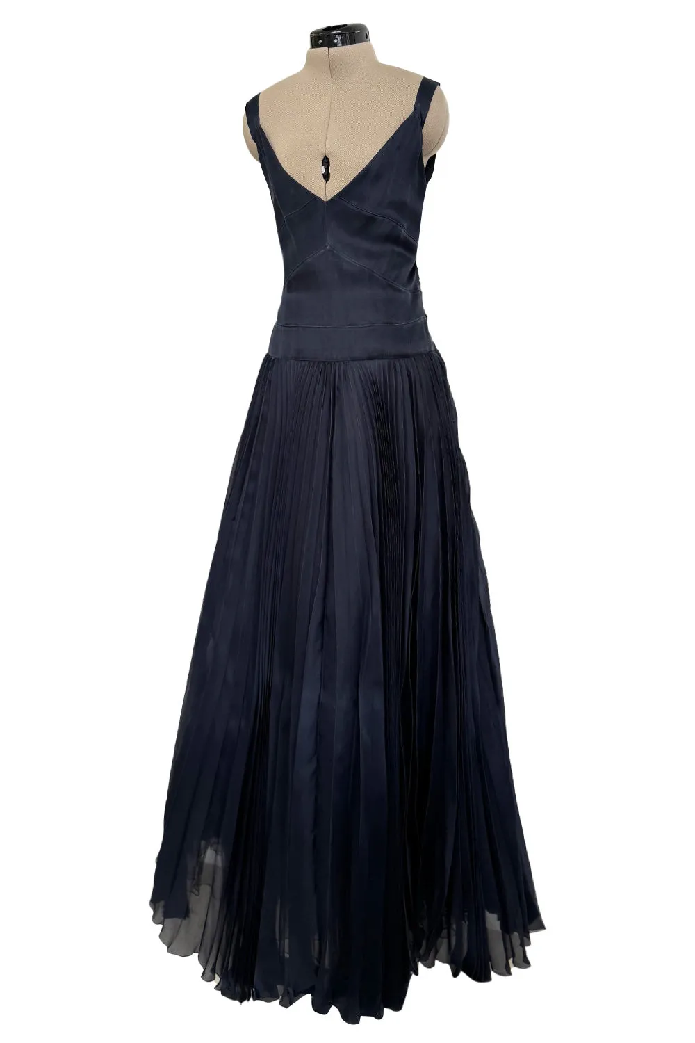 Spring 2000 Chanel by Karl Lagerfeld Haute Couture Runway Blue Organza Silk Dress & Jacket