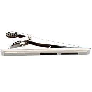 Stainless Steel & Black Enameled Tie Bar