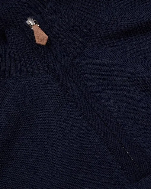 STENSTROMS | Merino Half Zip Sweater | Navy