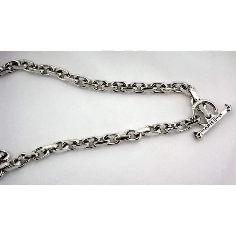 Sterling Silver Diamond Skull Necklace