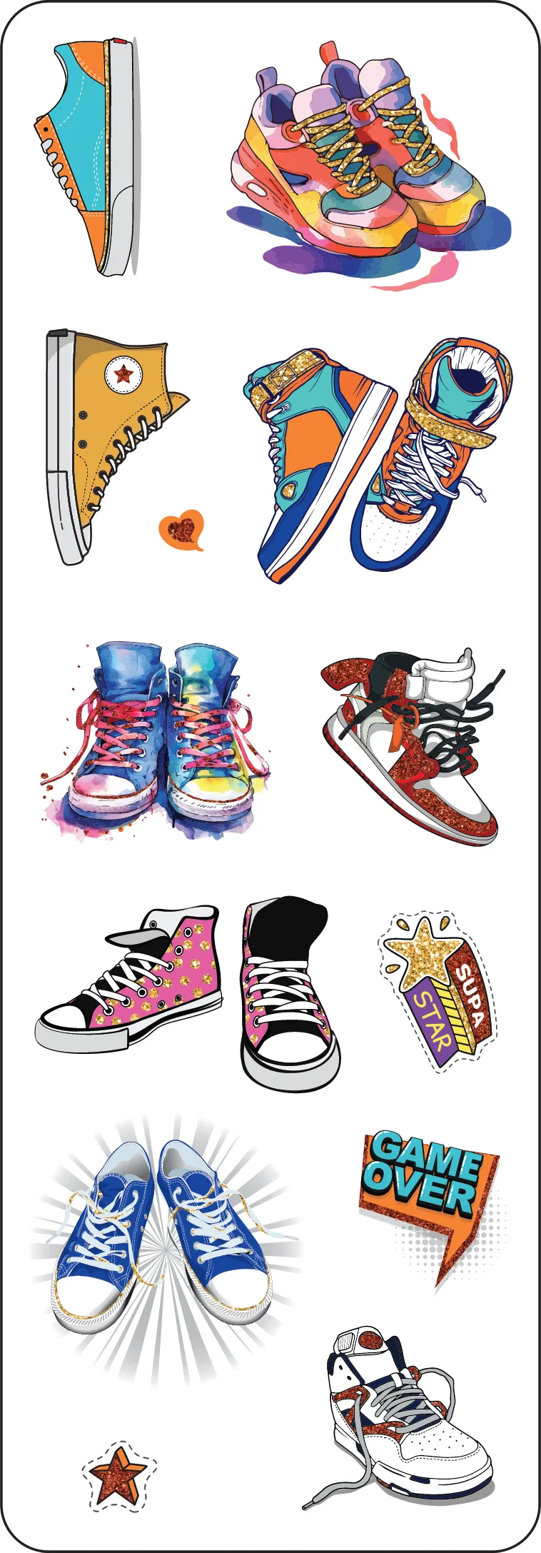 Sticker Set: Sporty Shoes (70  stickers)