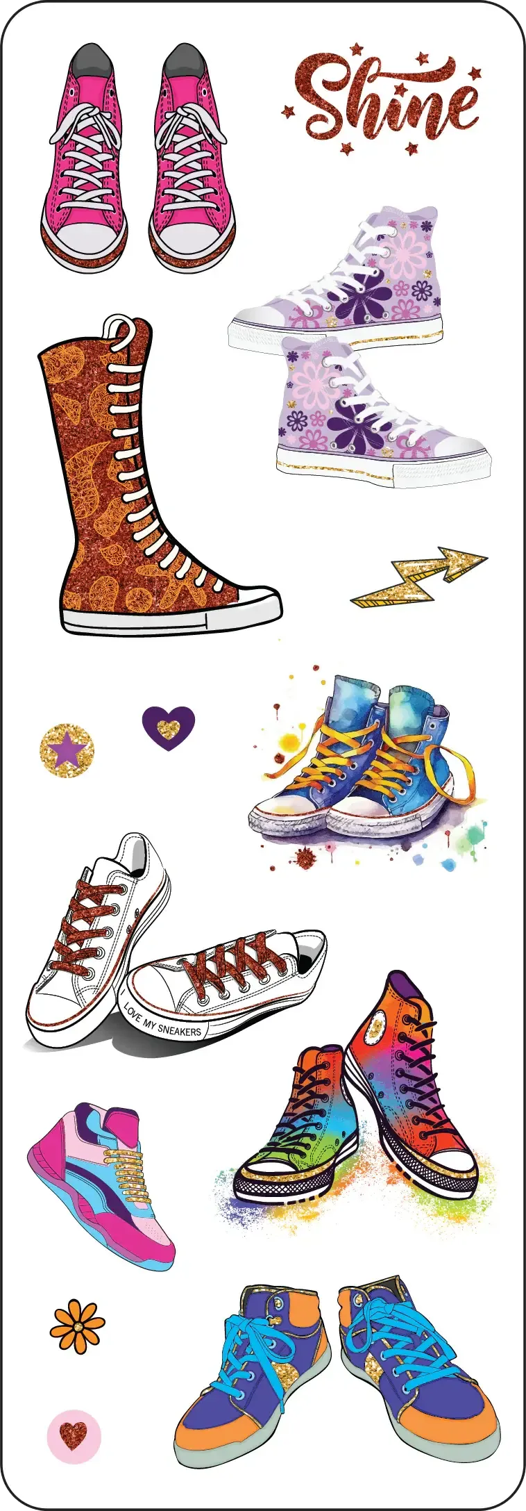 Sticker Set: Sporty Shoes (70  stickers)