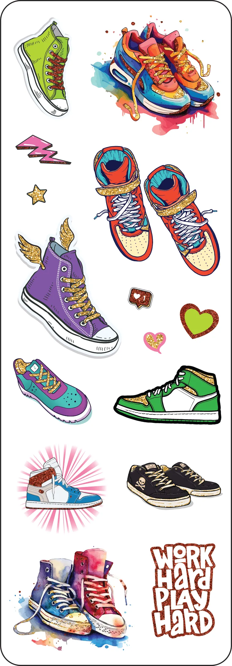 Sticker Set: Sporty Shoes (70  stickers)