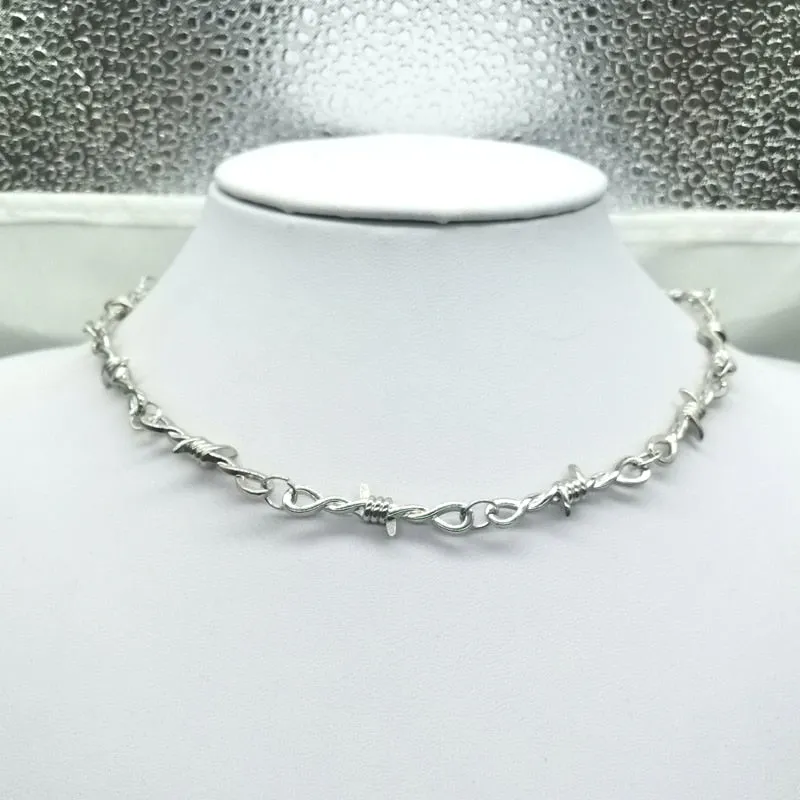 Street Punk Barb Wire Collar Necklace.