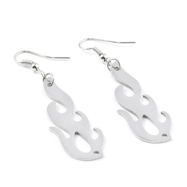 Street Punk Flame Shaped Drop Earrings
