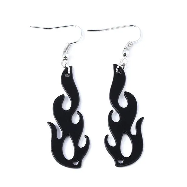 Street Punk Flame Shaped Drop Earrings