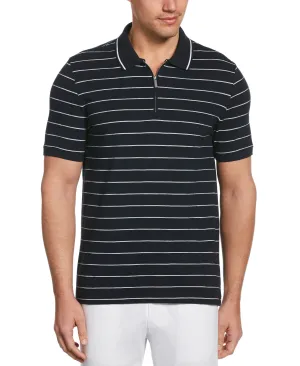Stripe Quarter Zip Polo