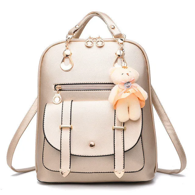 Summer Korean Style Backpacks With Bear For Women