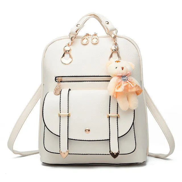 Summer Korean Style Backpacks With Bear For Women
