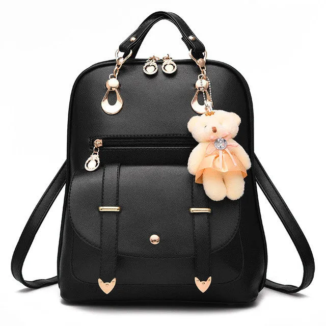 Summer Korean Style Backpacks With Bear For Women