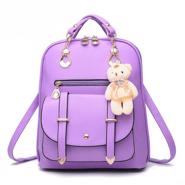 Summer Korean Style Backpacks With Bear For Women