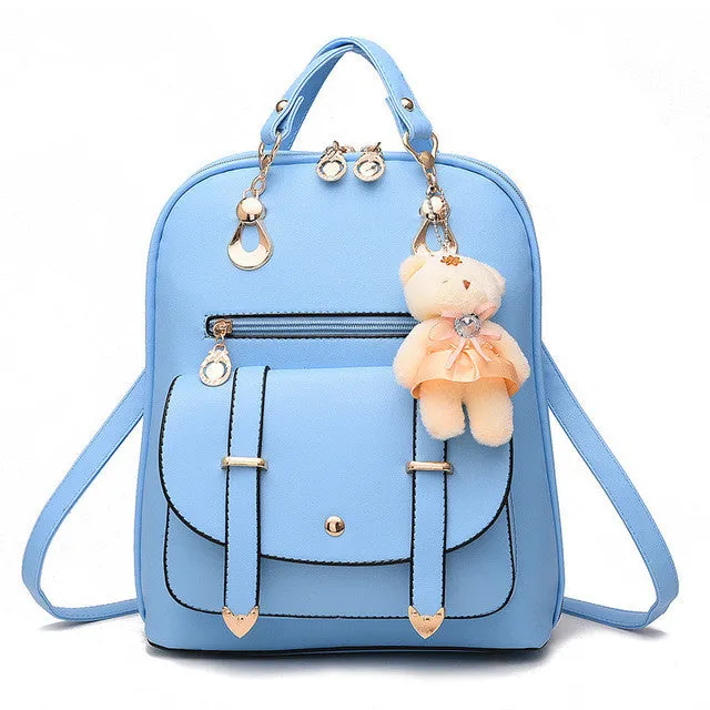 Summer Korean Style Backpacks With Bear For Women
